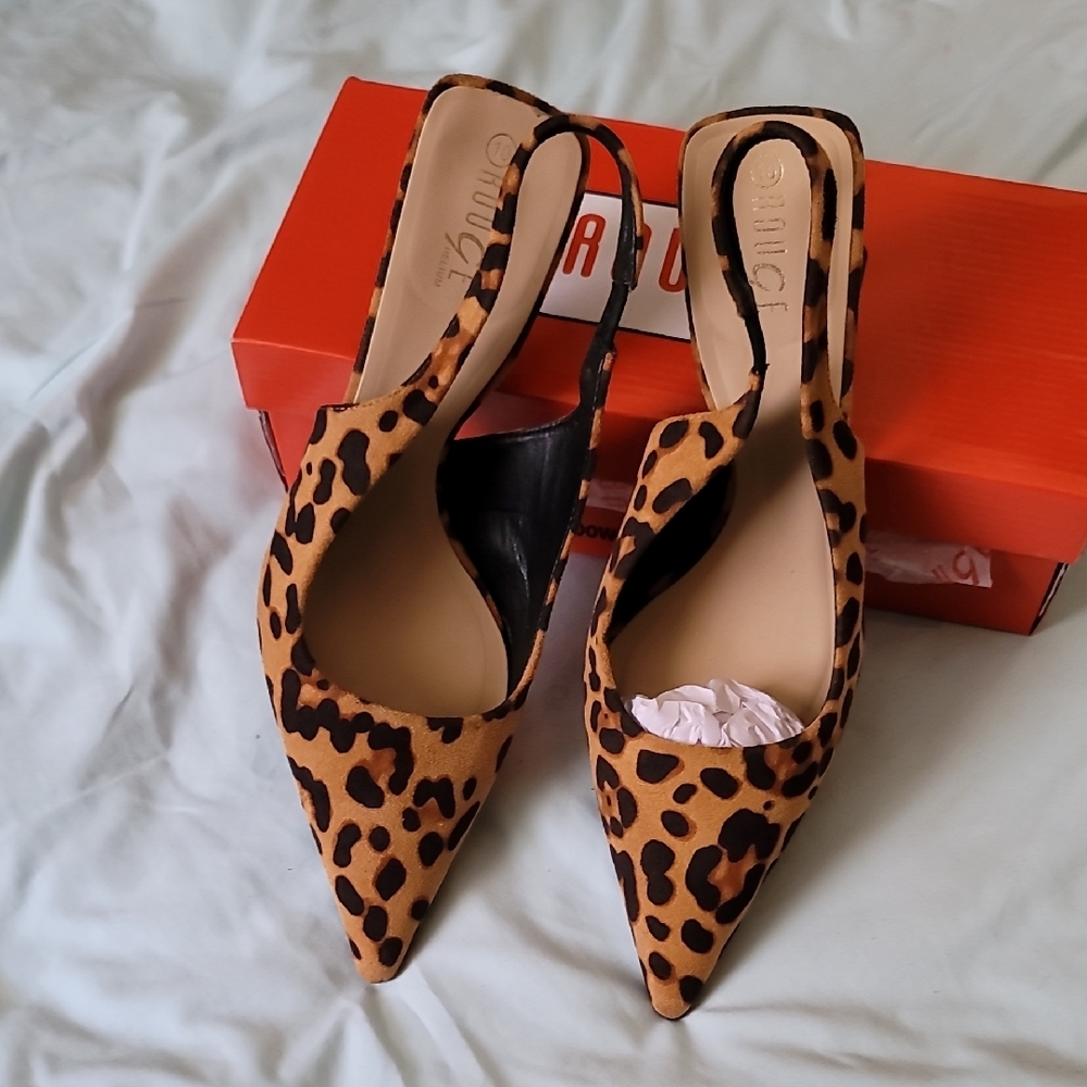 Leopard Print Slingback Heels